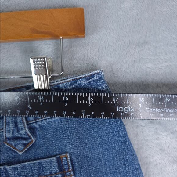 Venezia Jeans Shorts Womens 14 Blue Mid Rise Lace Up Cotton Denim‎ Medium Wash - Picture 5 of 9